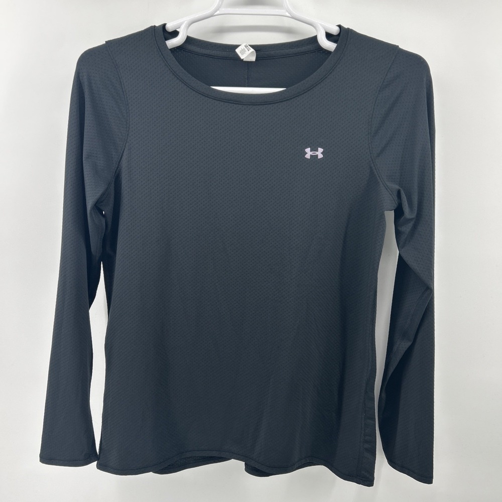Under Armour HeatGear Men's Large Black Logo Unisex Sports Stretch Long Sleeve
